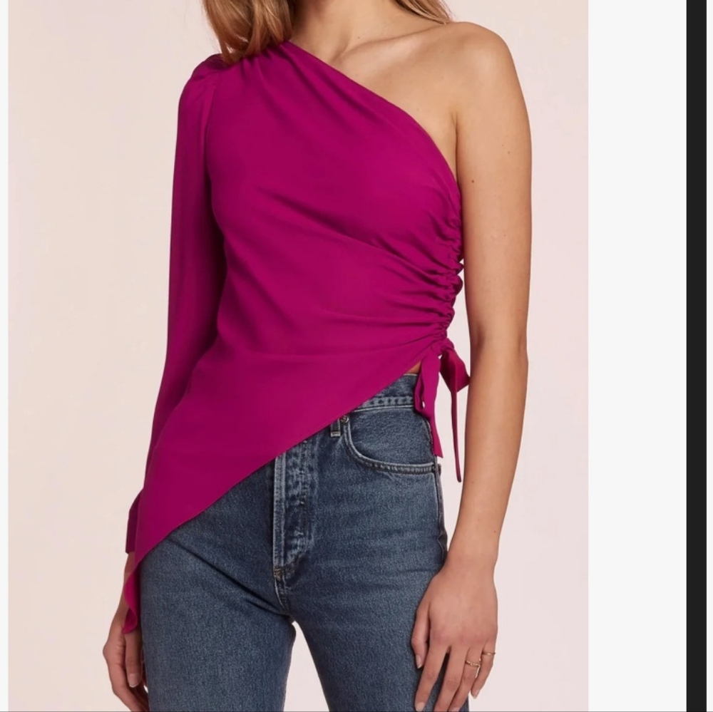 Amanda Uprichard Maryclare One-shoulder Fushia Top